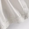 Cotton cropped puff sleeve poplin top
