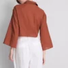 Cotton cropped tie front shirt