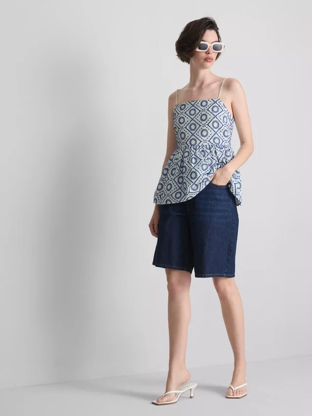 Cotton cutwork cami top
