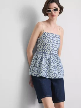 Cotton cutwork cami top