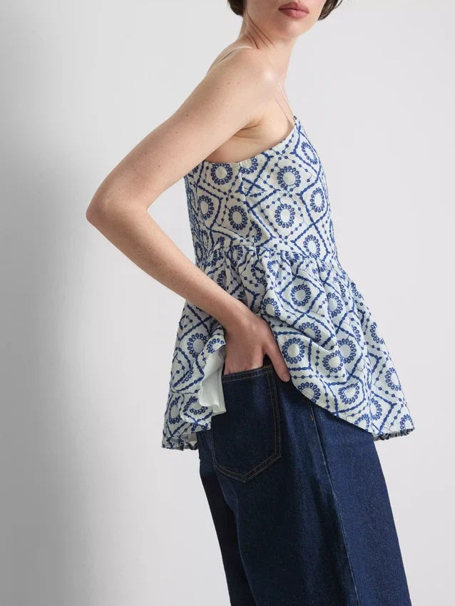 Cotton cutwork cami top