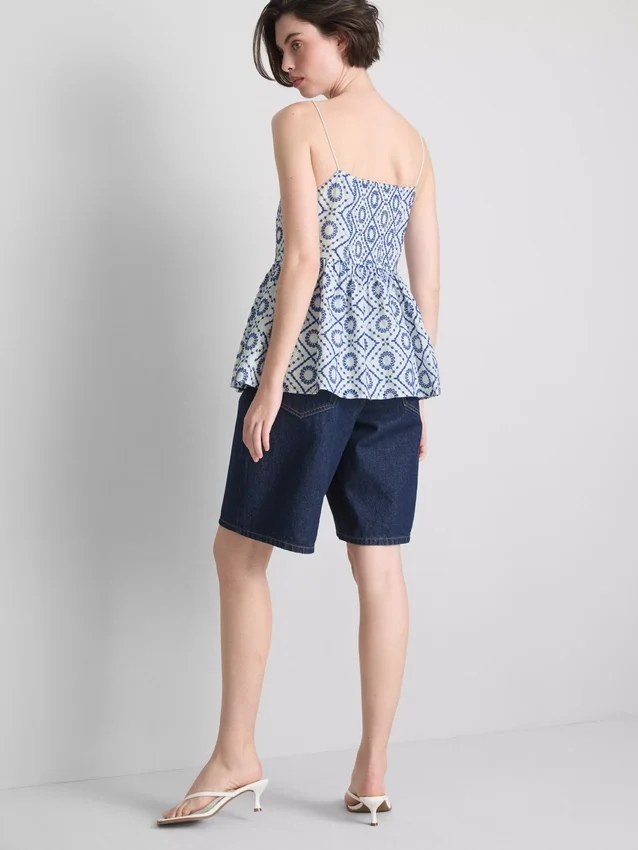 Cotton cutwork cami top