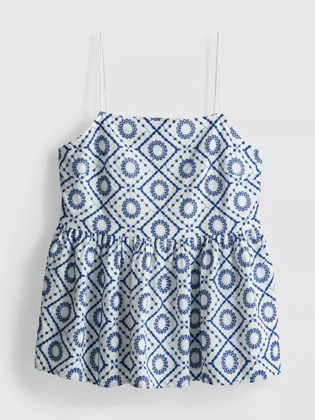 Cotton cutwork cami top