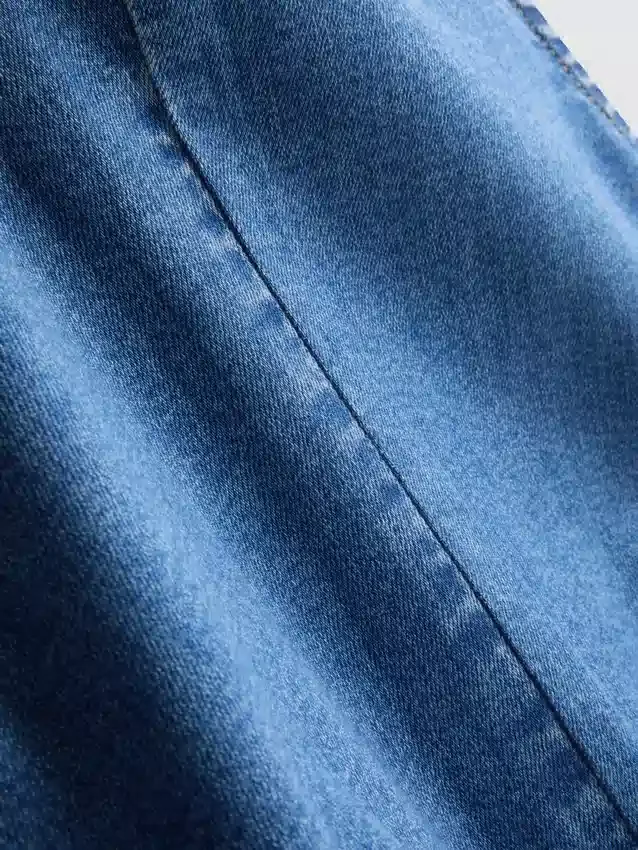 Cotton denim a-line mini dress