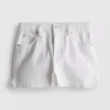 Cotton denim a-line shorts