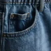 Cotton denim a-line shorts
