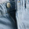 Cotton denim a-line shorts