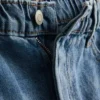 Cotton denim a-line shorts
