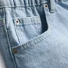 Cotton denim a-line shorts