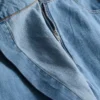 Cotton denim asymmetric wrap skort