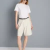 Cotton denim bermuda shorts