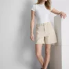 Cotton denim bermuda shorts