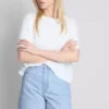 Cotton denim bermuda shorts