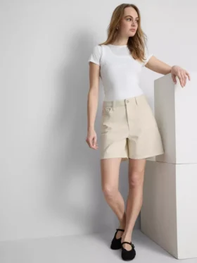 Cotton denim bermuda shorts