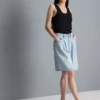 Cotton denim bermuda shorts