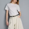 Cotton denim bermuda shorts