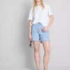 Cotton denim bermuda shorts