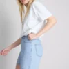 Cotton denim bermuda shorts