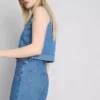 Cotton denim bermuda shorts