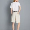 Cotton denim bermuda shorts