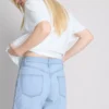 Cotton denim bermuda shorts