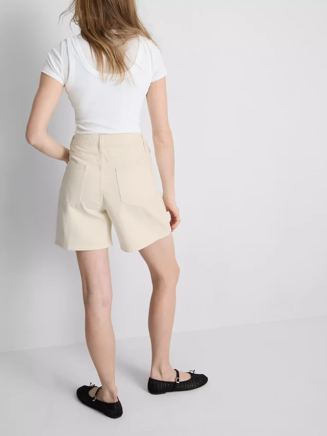Cotton denim bermuda shorts