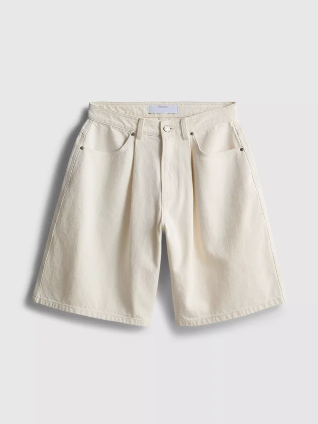 Cotton denim bermuda shorts