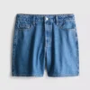 Cotton denim bermuda shorts