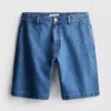 Cotton denim bermuda shorts