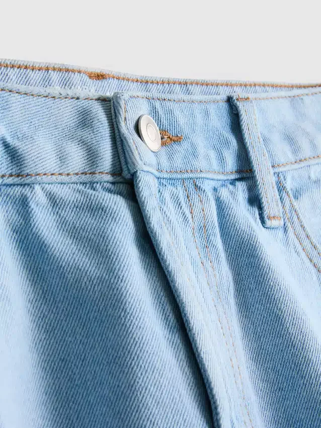 Cotton denim bermuda shorts