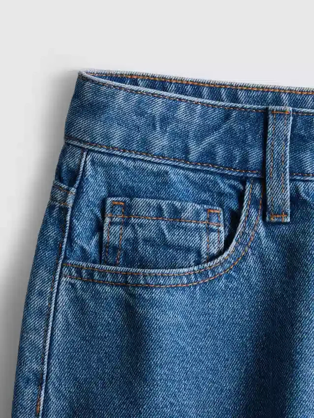 Cotton denim bermuda shorts