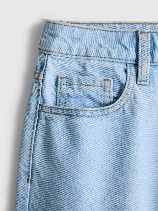Cotton denim bermuda shorts