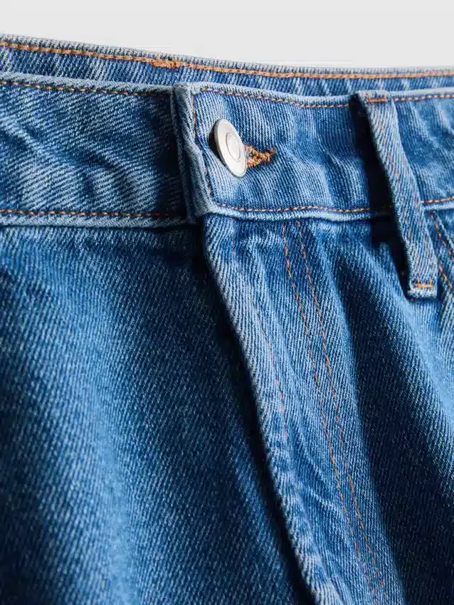 Cotton denim bermuda shorts