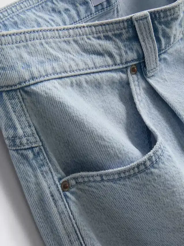 Cotton denim bermuda shorts