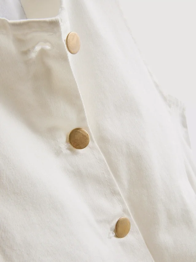 Cotton denim button down mini dress