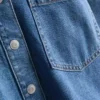 Cotton denim cropped boxy shirt