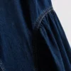 Cotton denim drop waist midi dress