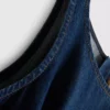 Cotton denim drop waist midi dress