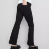 Cotton denim flared mid-rise jeans
