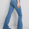 Cotton denim flared mid-rise jeans