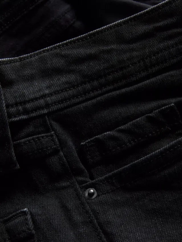 Cotton denim flared mid-rise jeans