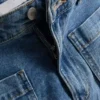 Cotton denim front-pocket shorts