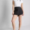 Cotton denim high waisted skort