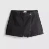 Cotton denim high waisted skort