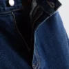 Cotton denim high waisted tapered jeans