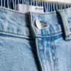 Cotton denim high waisted tapered jeans
