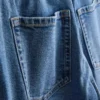 Cotton denim high waisted tapered jeans