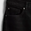 Cotton denim high waisted tapered jeans