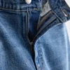 Cotton denim high waisted tapered jeans