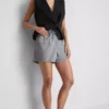 Cotton denim jogger shorts
